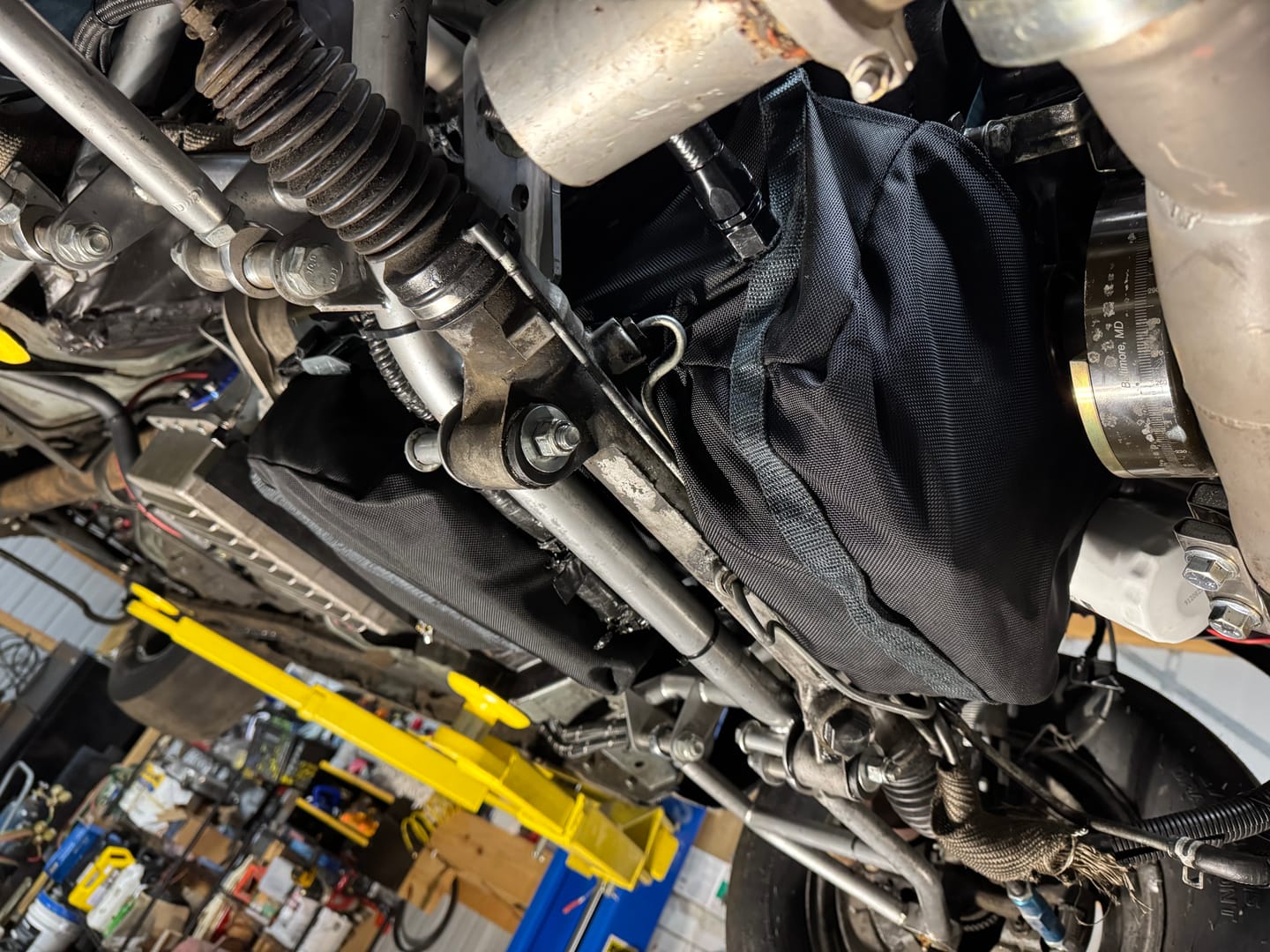 Customer photo review of Motion Raceworks SBF Engine Diaper for Dual Sump for Moroso 20534 / 20520 and similar Oil Pan