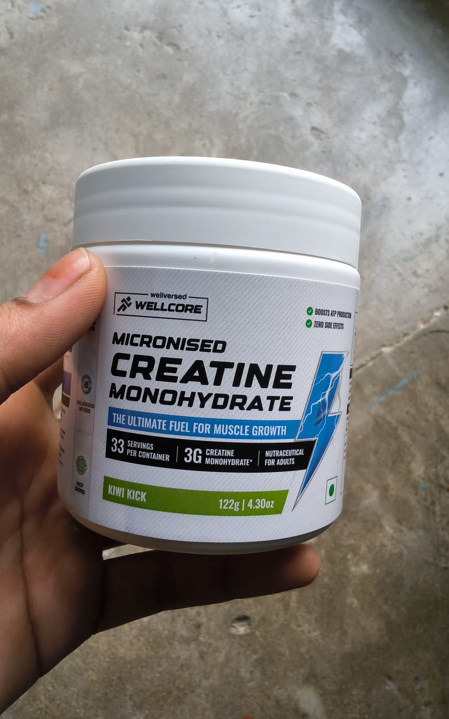 Customer photo review of Wellcore - Pure Micronised Creatine Monohydrate | Kiwi Kick (122g, 33 servings)