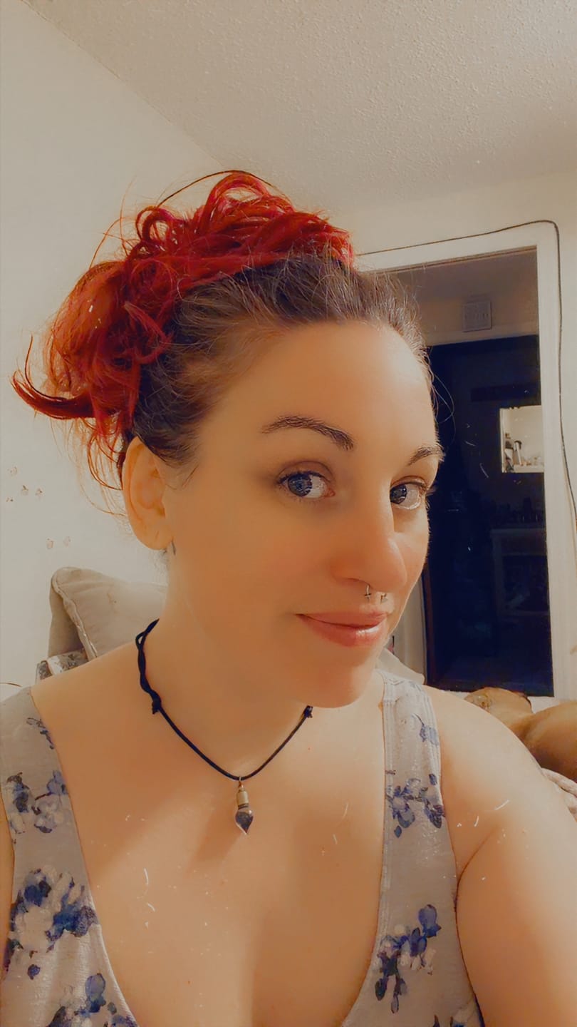 Customer photo: Aimee L. wearing the JuvaBun Messy Bun