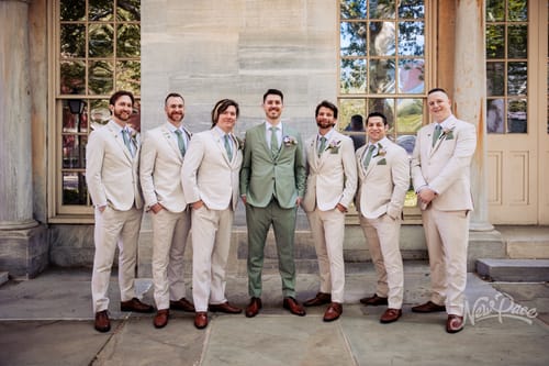 Customer photo review of Dusty Sage Necktie- Men’s Tie for Wedding