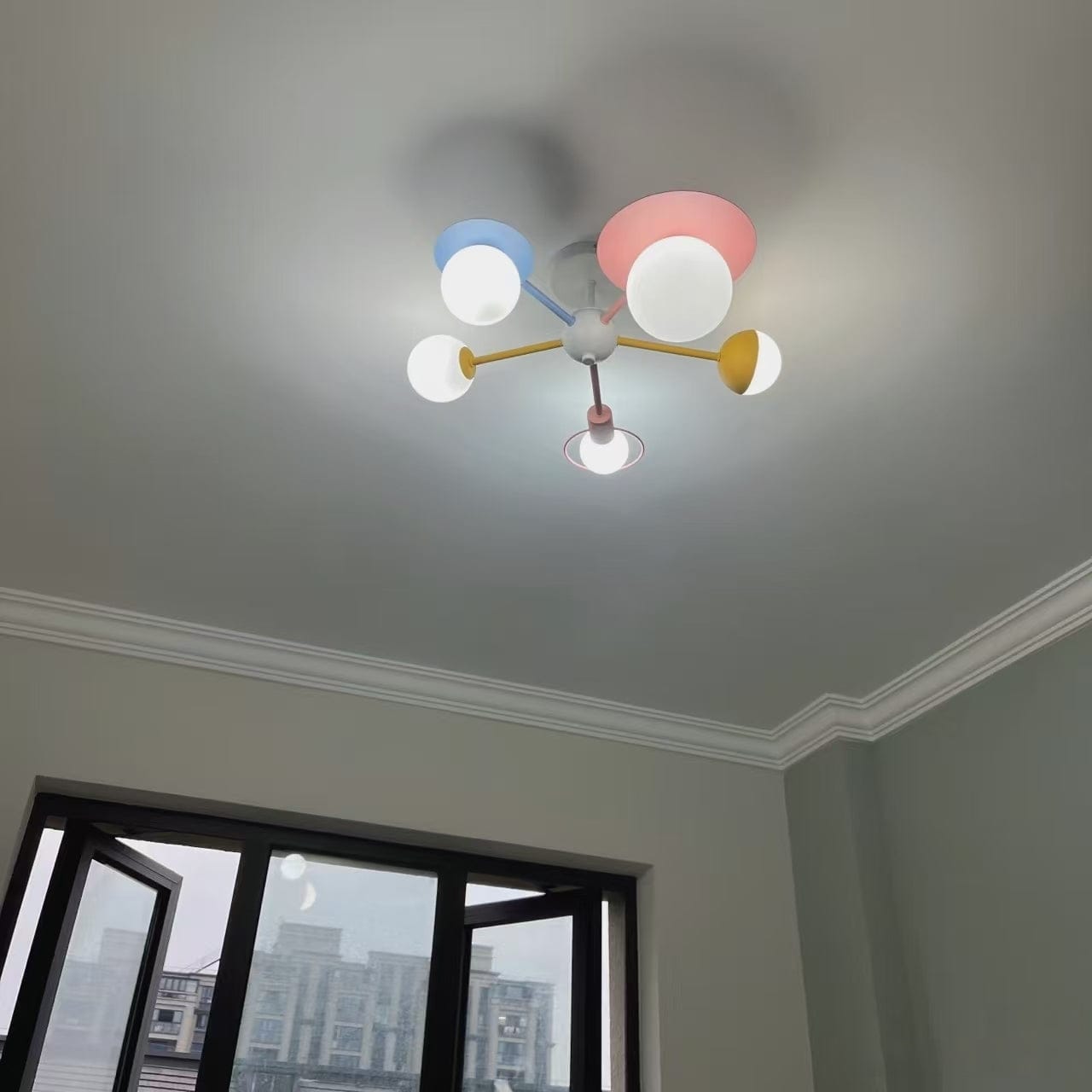 Customer photo review of Semi Flush Mount Macaron Kids Chandelier
