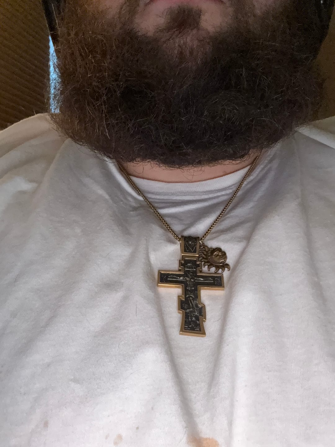 Customer photo review of DARK JESUS CROSS. - GOLD