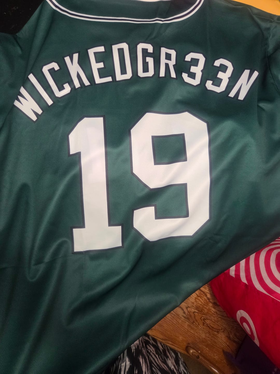 Customer photo review of Custom Green White-Black Classic Style Authentic Baseball Jersey
