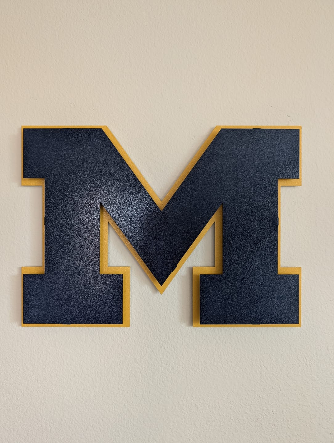 Customer photo review of Michigan Wolverines "Block M" Blue Metal Wall Art