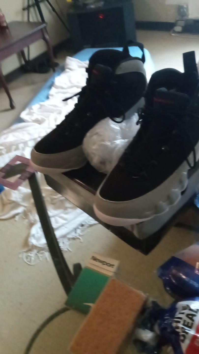 Customer photo review of Jordan 9 Retro GS "Particle Grey"