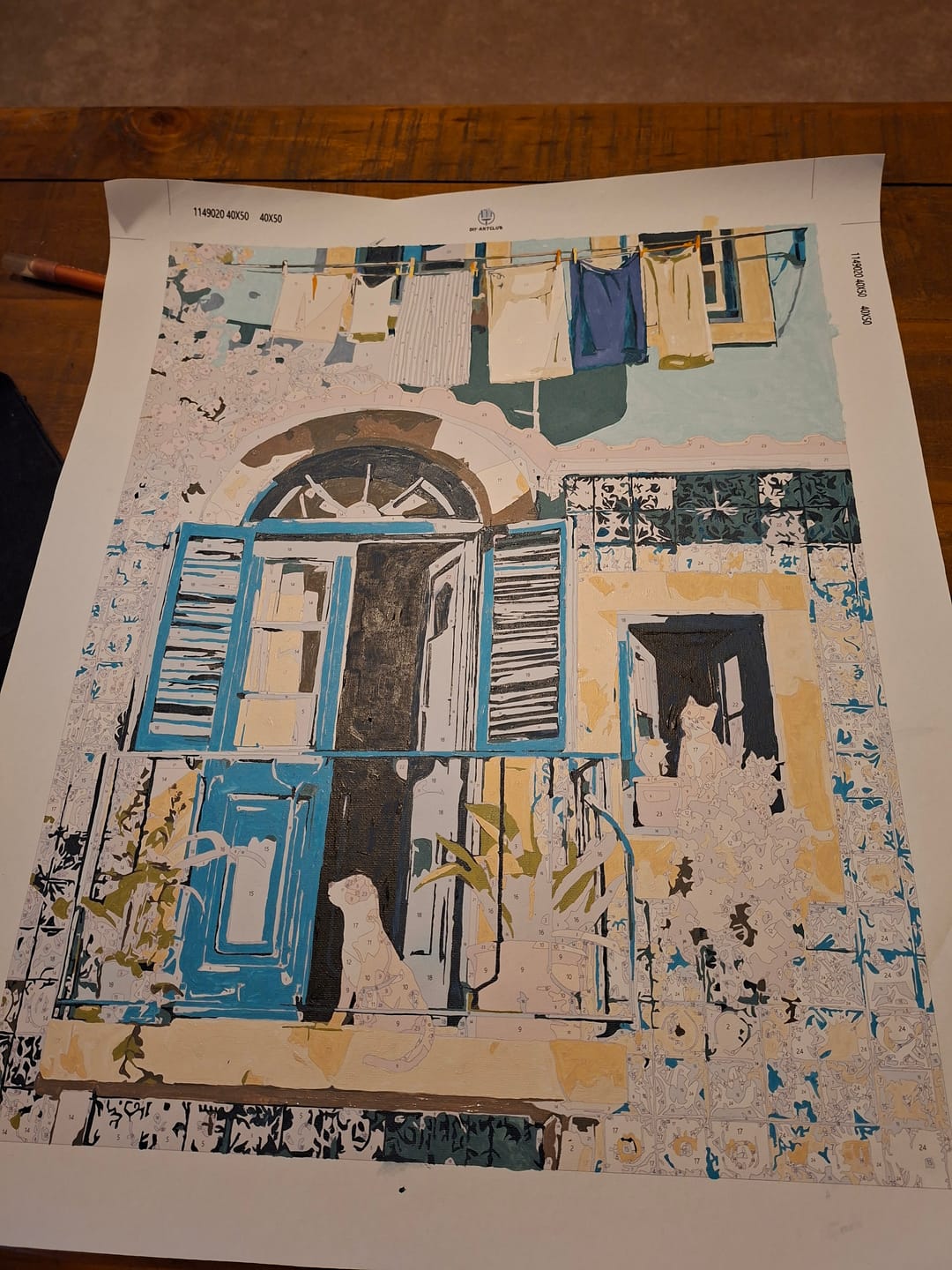 Customer photo review of A Mediterranean balcony | Paint by Number