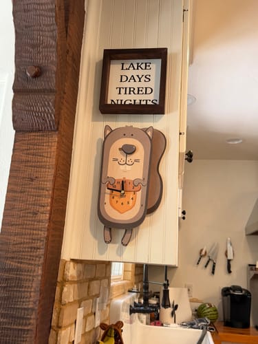 Customer photo review of Chestnut the Squirrel Pendulum Clock