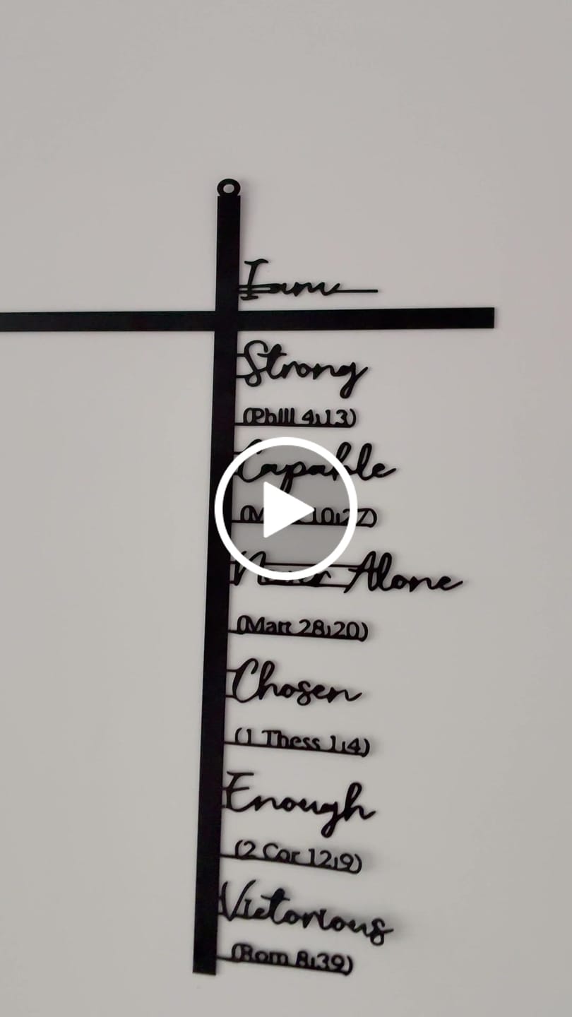 Customer video review of Christianartworkshop Biblical Verse Cross Metal Wall Decor: Daily Faith Reminder