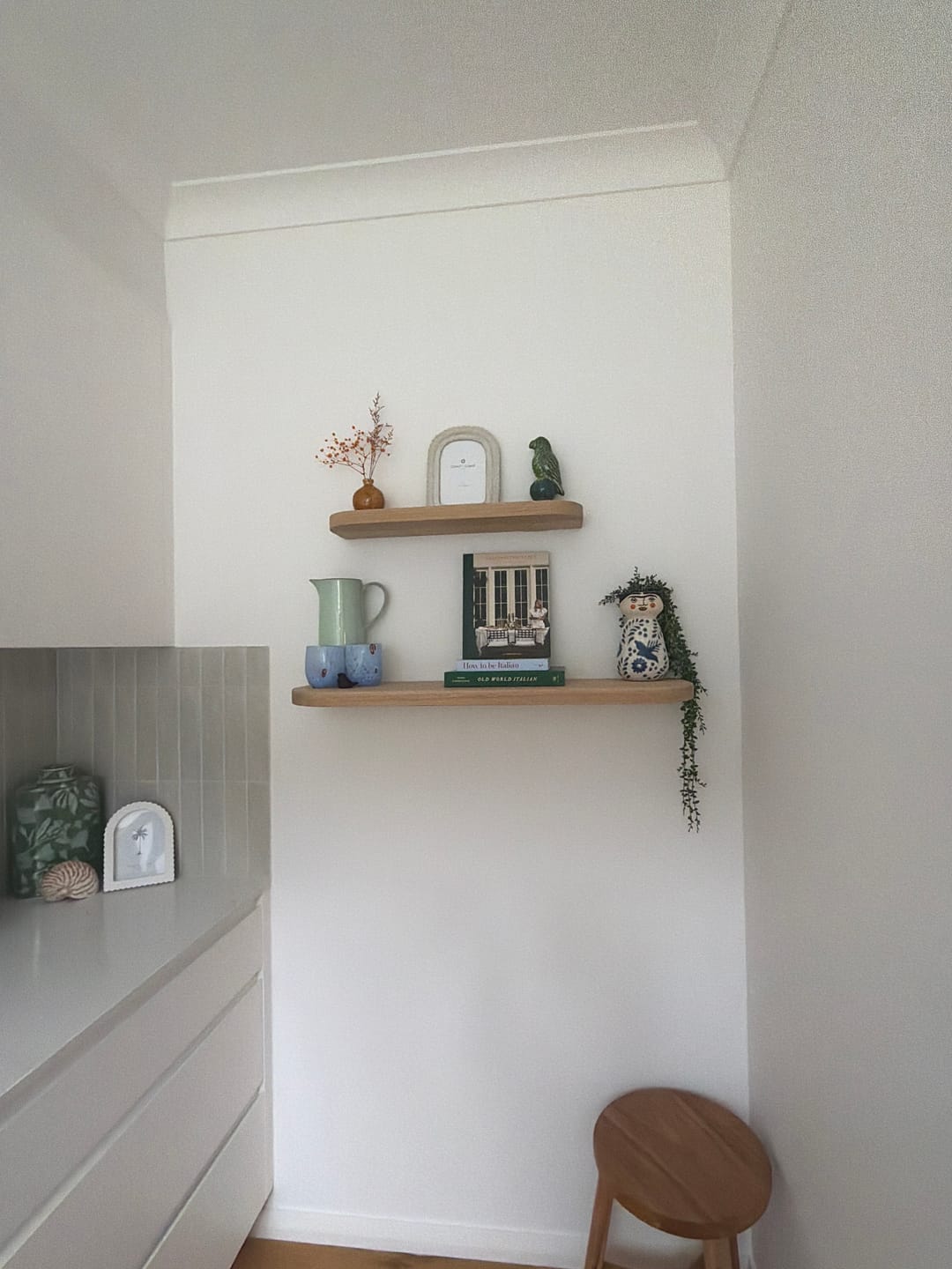 Customer photo review of Curved Floating Shelf