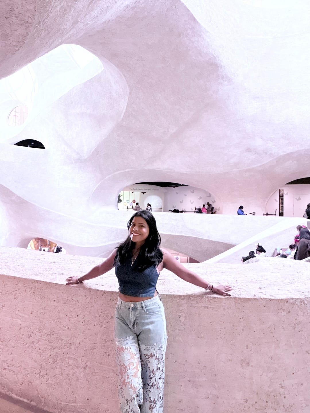 Customer photo review of Orsola Floral Cutout Denim Jeans