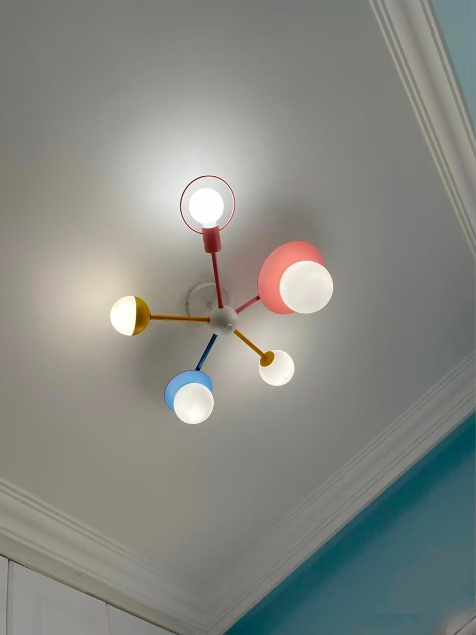 Customer photo review of Semi Flush Mount Macaron Kids Chandelier
