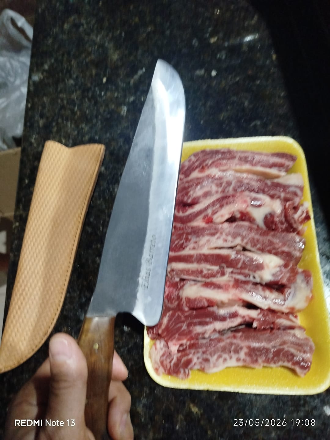 Customer photo review of Faca de churrasco em Disco de Arado C/ Bainha em Couro