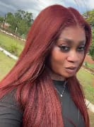 Customer photo review of Luvwin 33B Reddish Brown Straight 13x4 Lace Frontal Wigs Put On And Go Human Hair Wigs