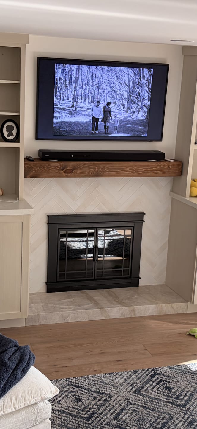 Customer photo review of Finley Flat Black Masonry Fireplace Door | Standard