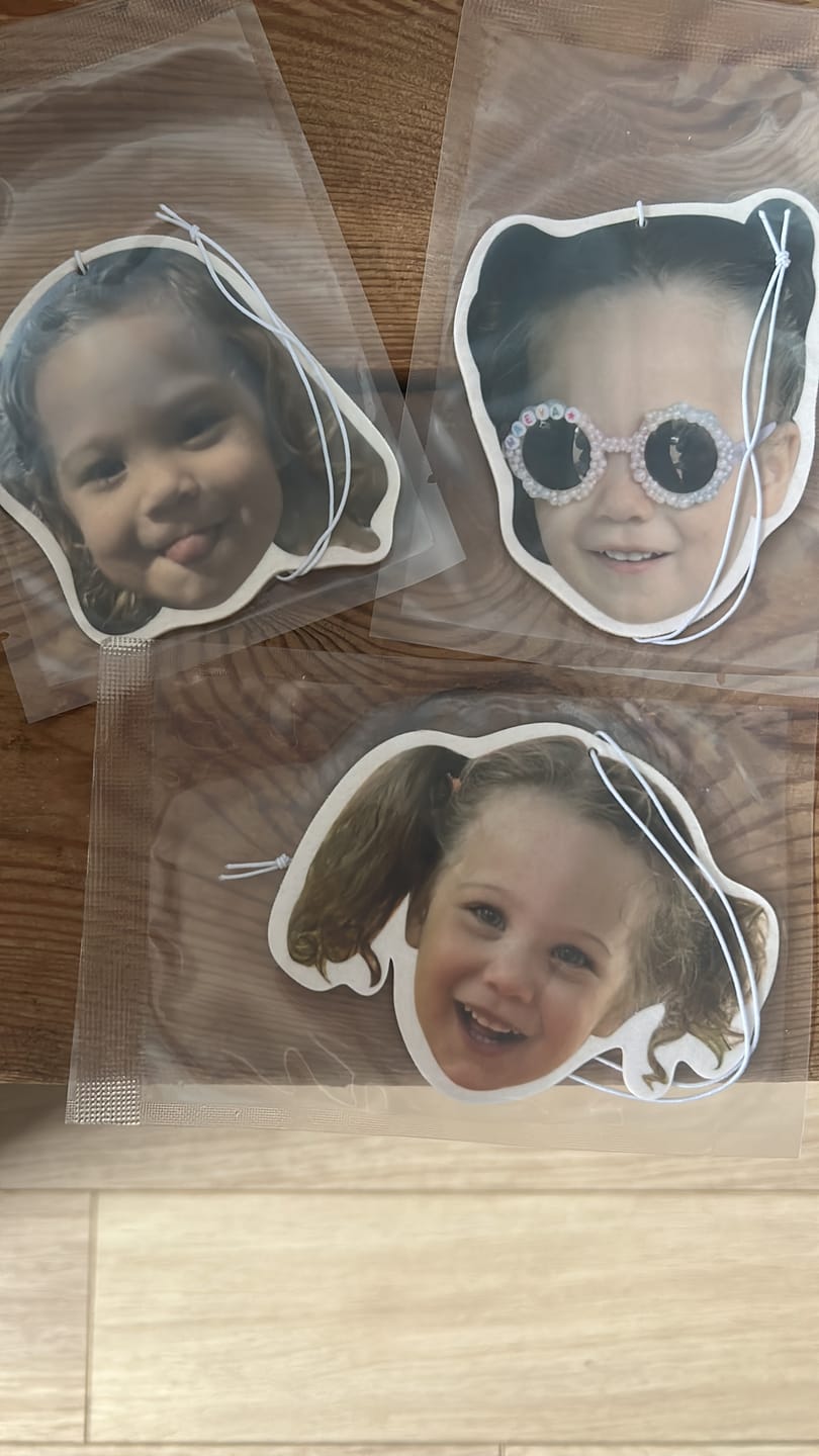 Customer photo review of Personalised Custom Car Air Freshener With Your Photo