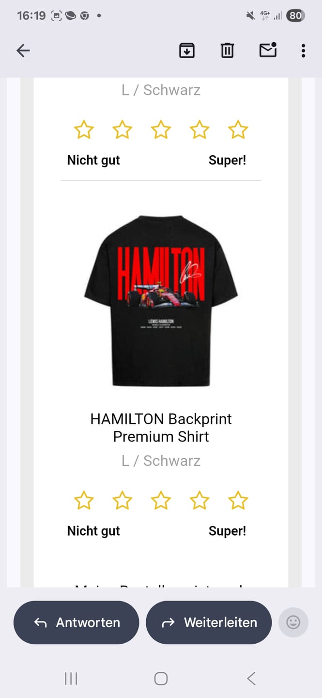 Customer photo review of HAMILTON Backprint Premium Shirt