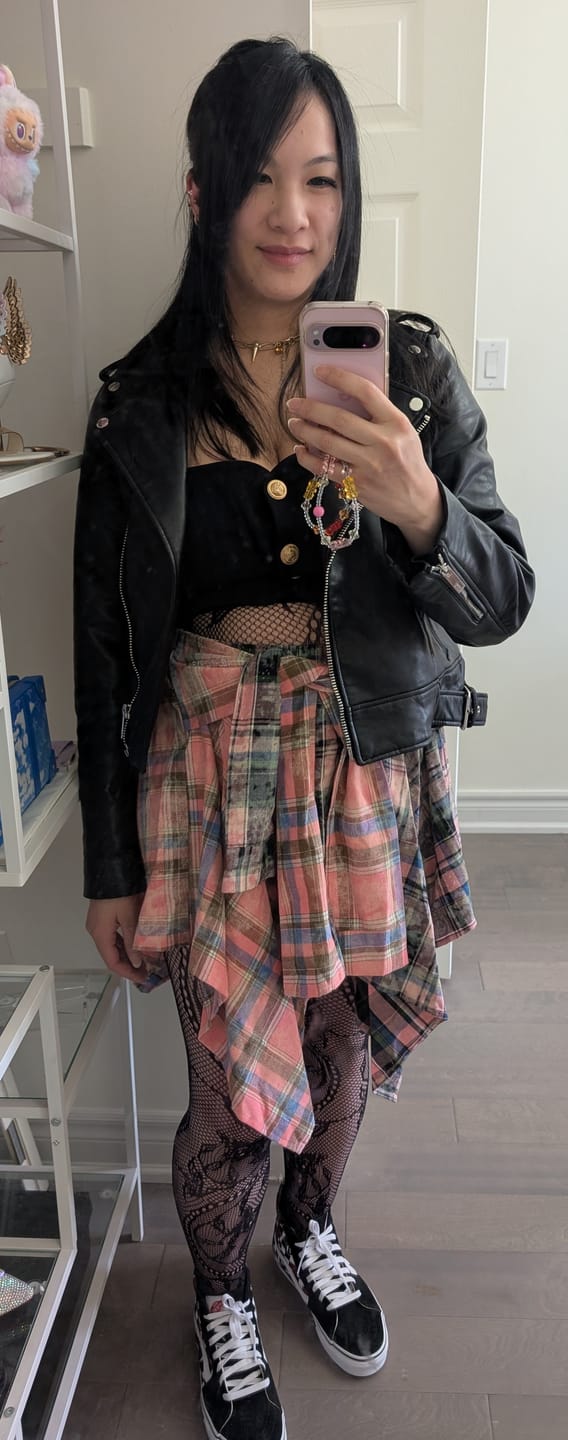 Customer photo review of Aelfric Eden Tie Dye Plaid Skirt