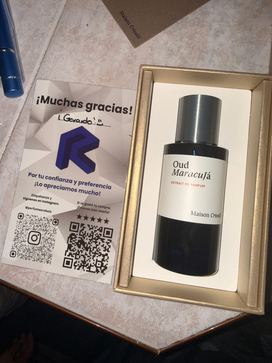 Customer photo review of Oud Maracujá Extrait de Parfum Maison Crivelli