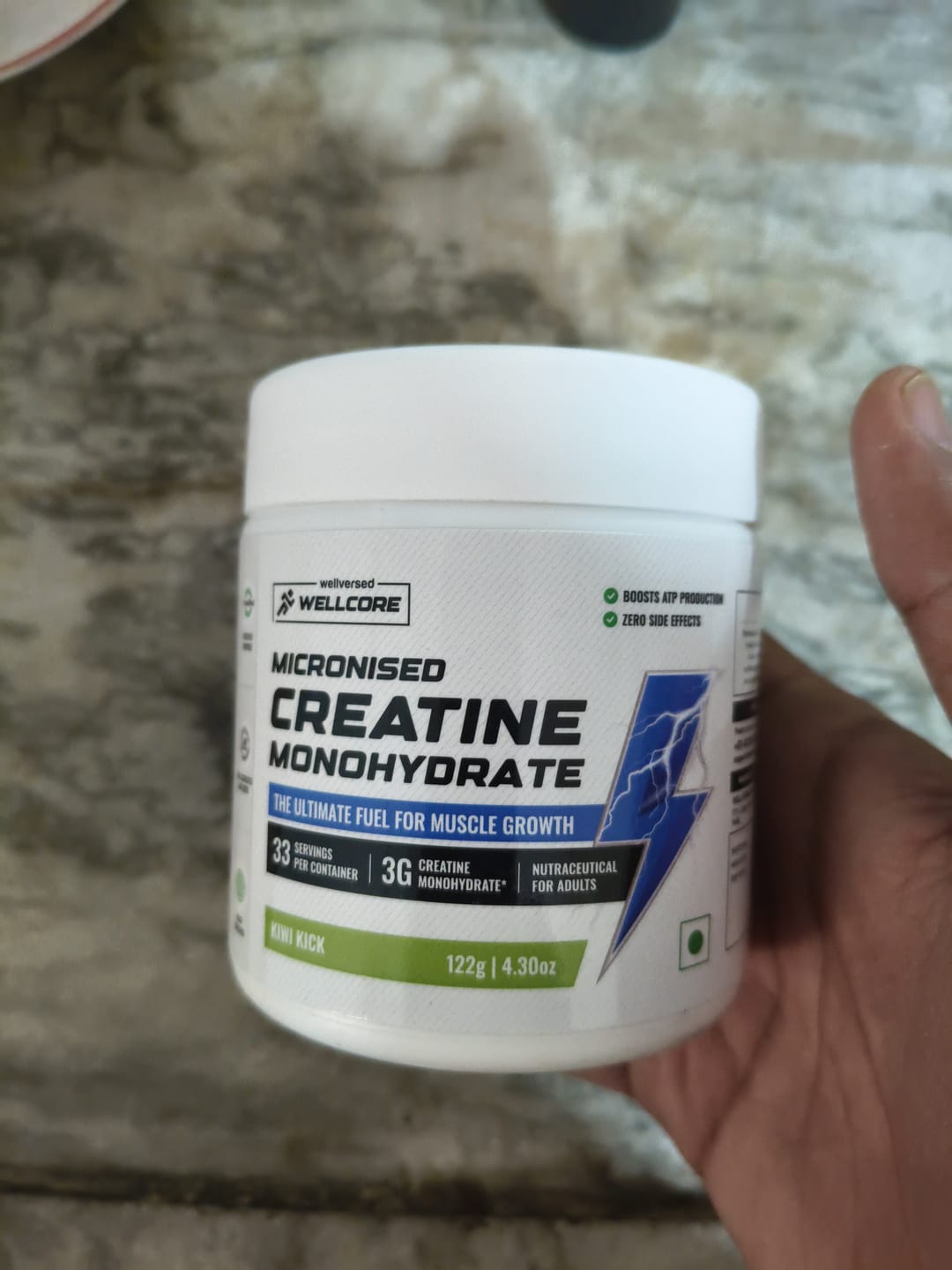 Customer photo review of Wellcore - Pure Micronised Creatine Monohydrate | Kiwi Kick (122g, 33 servings)