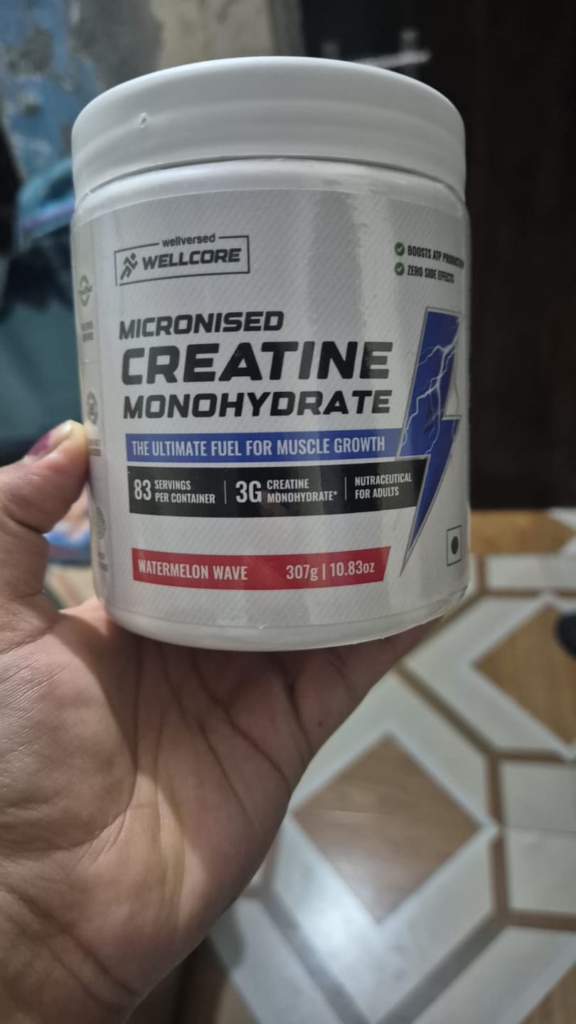 Customer photo review of Wellcore - Pure Micronised Creatine Monohydrate | Watermelon Wave (307g, 83 servings)