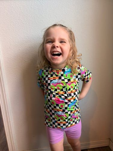 Customer photo review of Ready, Check, Glow Pocket Tee