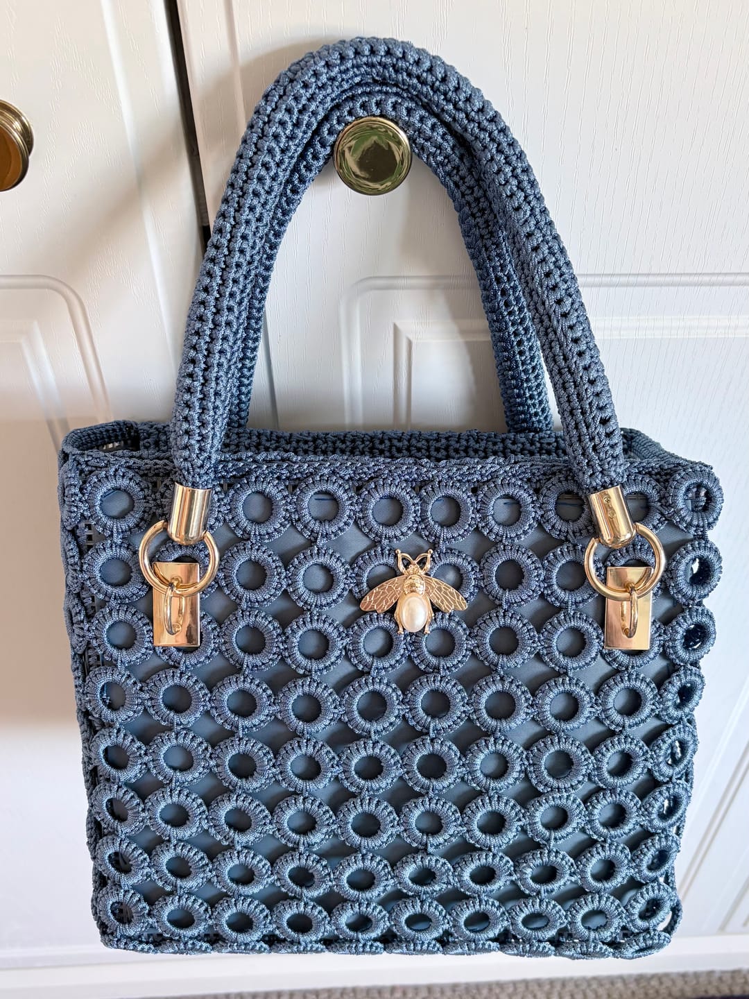 Customer photo review of Garden Bee Crochet Bag Kit