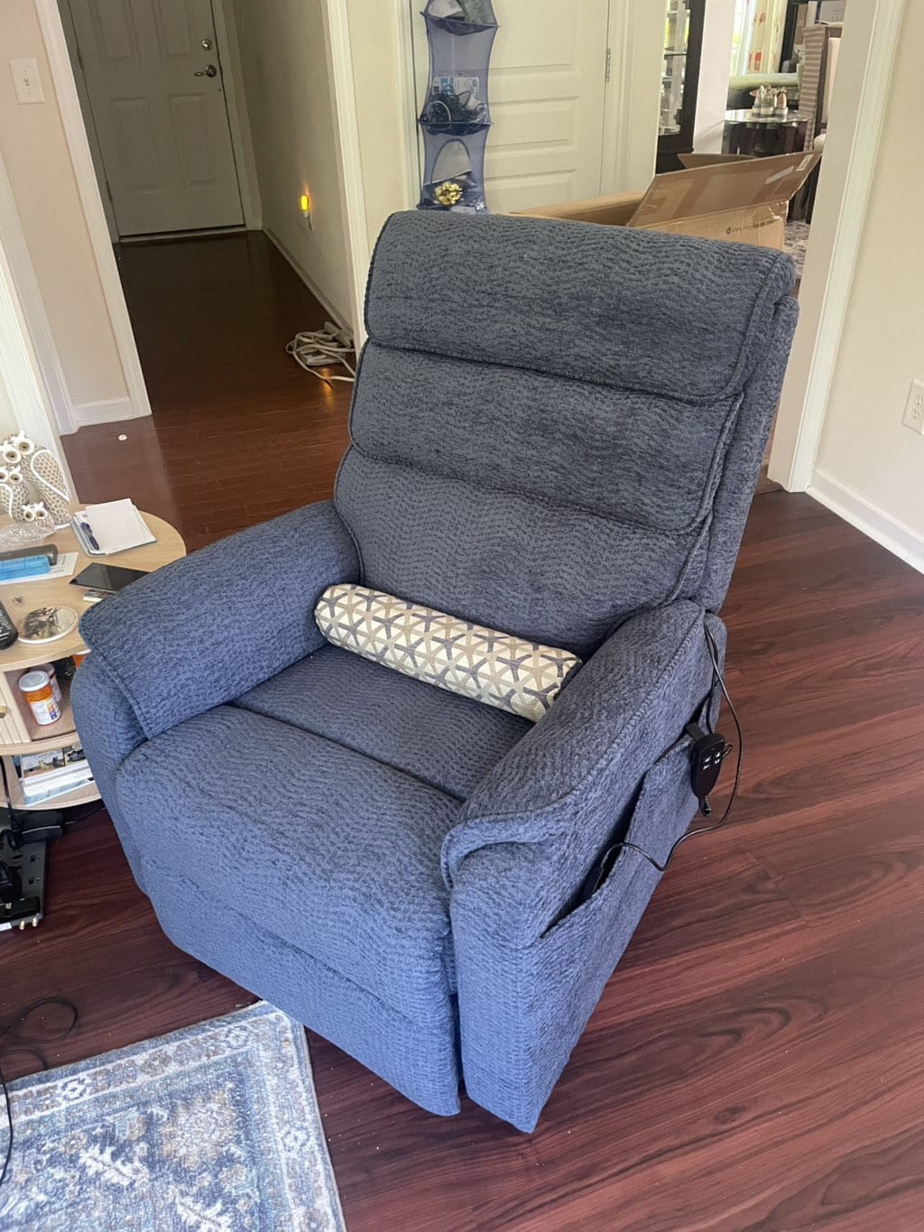 Customer photo review of 9188 Medium Power Lift Recliner – Dual Motor, Lay Flat, Heat & Massage