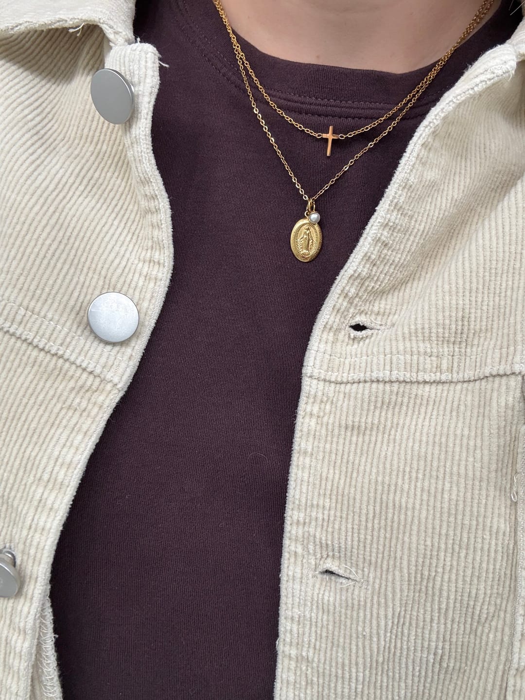 Customer photo review of Dainty Cross Necklace