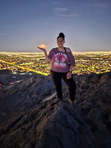 Customer photo review of A Girl Who Loves Bigfoot Premium Tee