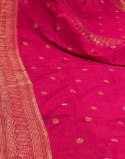 Customer photo review of Elegant Red Banarasi Style Kurta Pant Dupatta Set