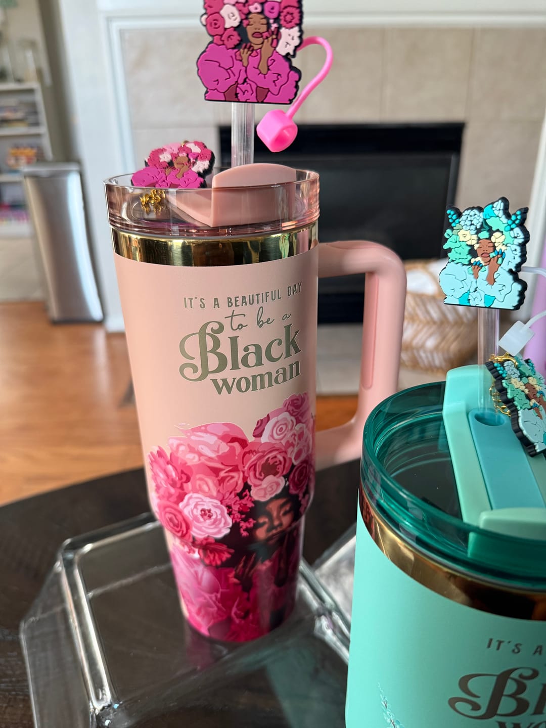 Customer photo review of Rose Pink “Royalty Blossomed” Insulated Tumbler – "It’s a Beautiful Day to be a Black Woman" | PRE-ORDER SHIPS MAY 1 - MAY 15, 2026