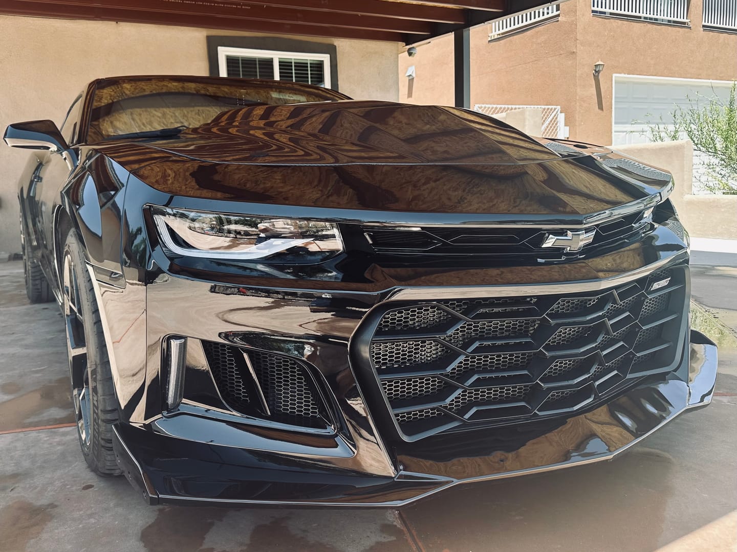 Customer photo review of 2010-2015 Chevy Camaro ZL1 1LE Track Package Front Bumper Conversion 11pcs Full Kit Flat BLK Body Kit