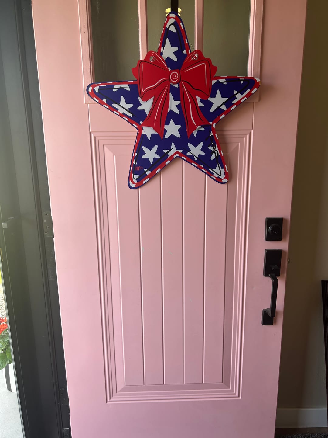 Customer photo review of Patriotic Star with Bow Door Hanger
