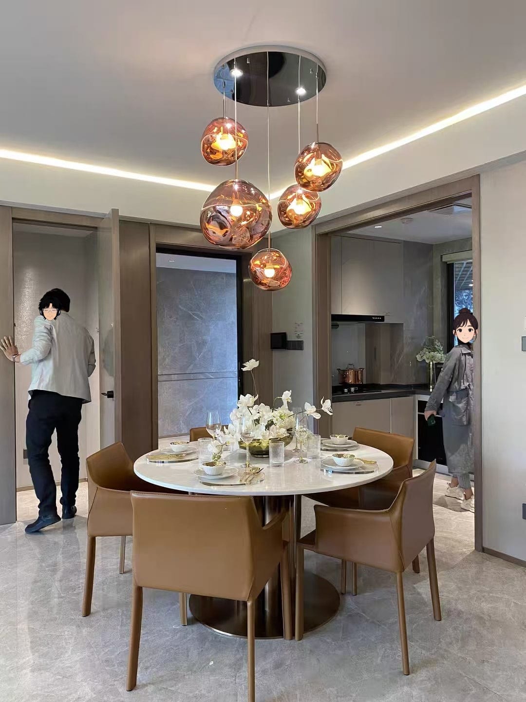 Customer photo review of Tambora Lava Pendant Light(MixedSizes), Bulb Version