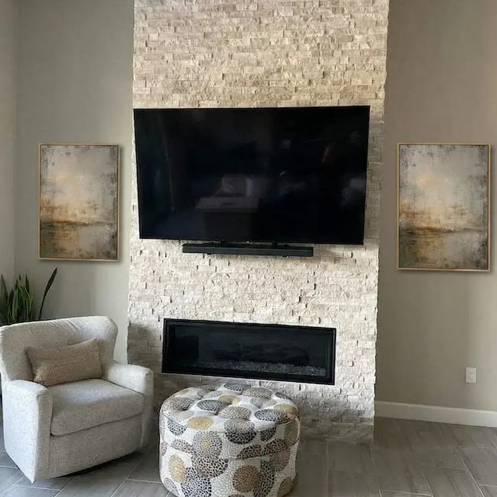 Customer photo review of Gold Leaf Misty Abstract Painting