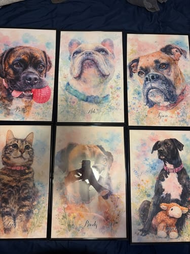 Customer photo review of Personalized Poster With Dog or Cat - Watercolor