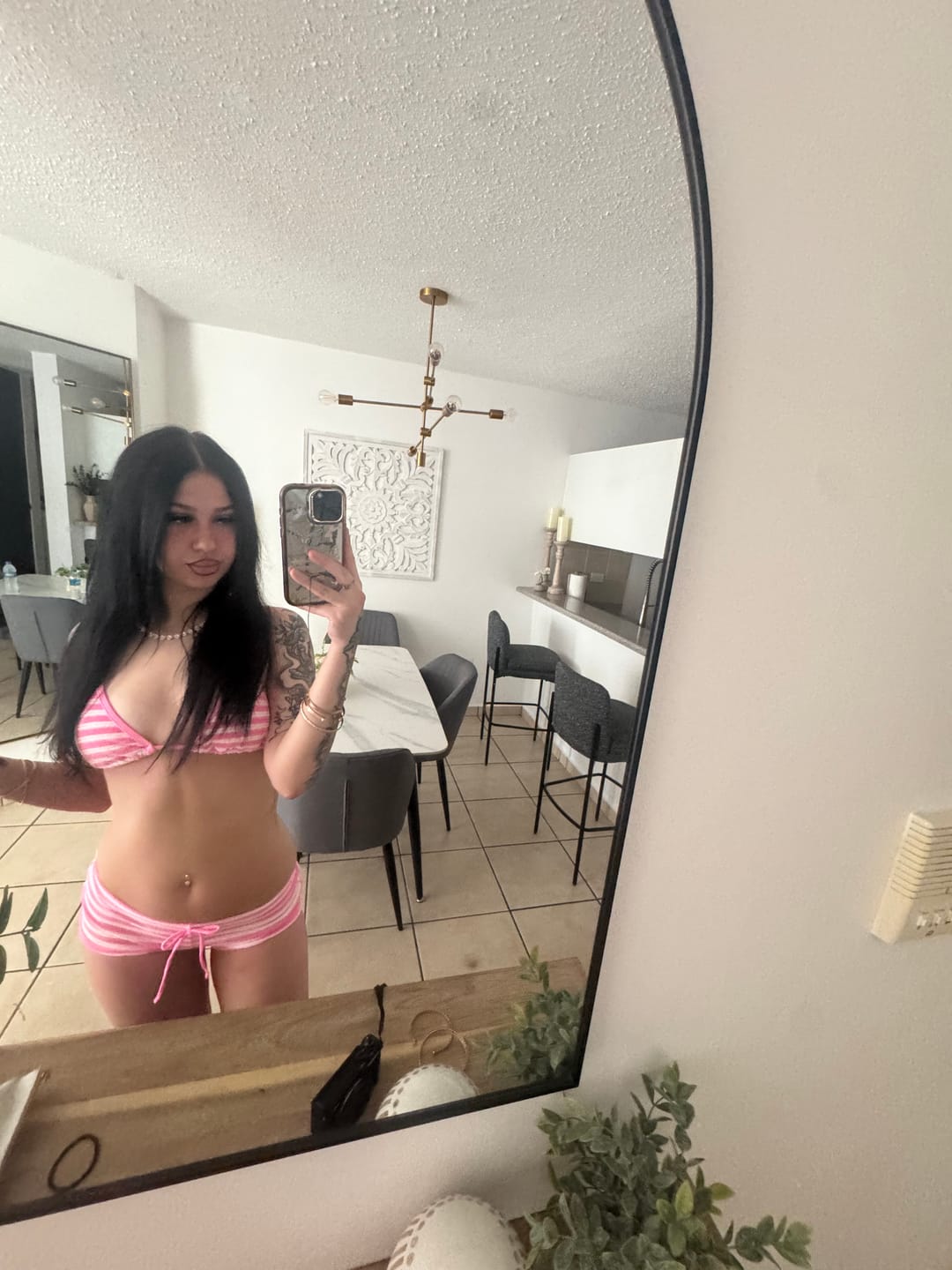 Customer photo review of Seamolly Toweling Terry Cloth Striped Contrast Binding Cheeky Boyshorts Bikini Set