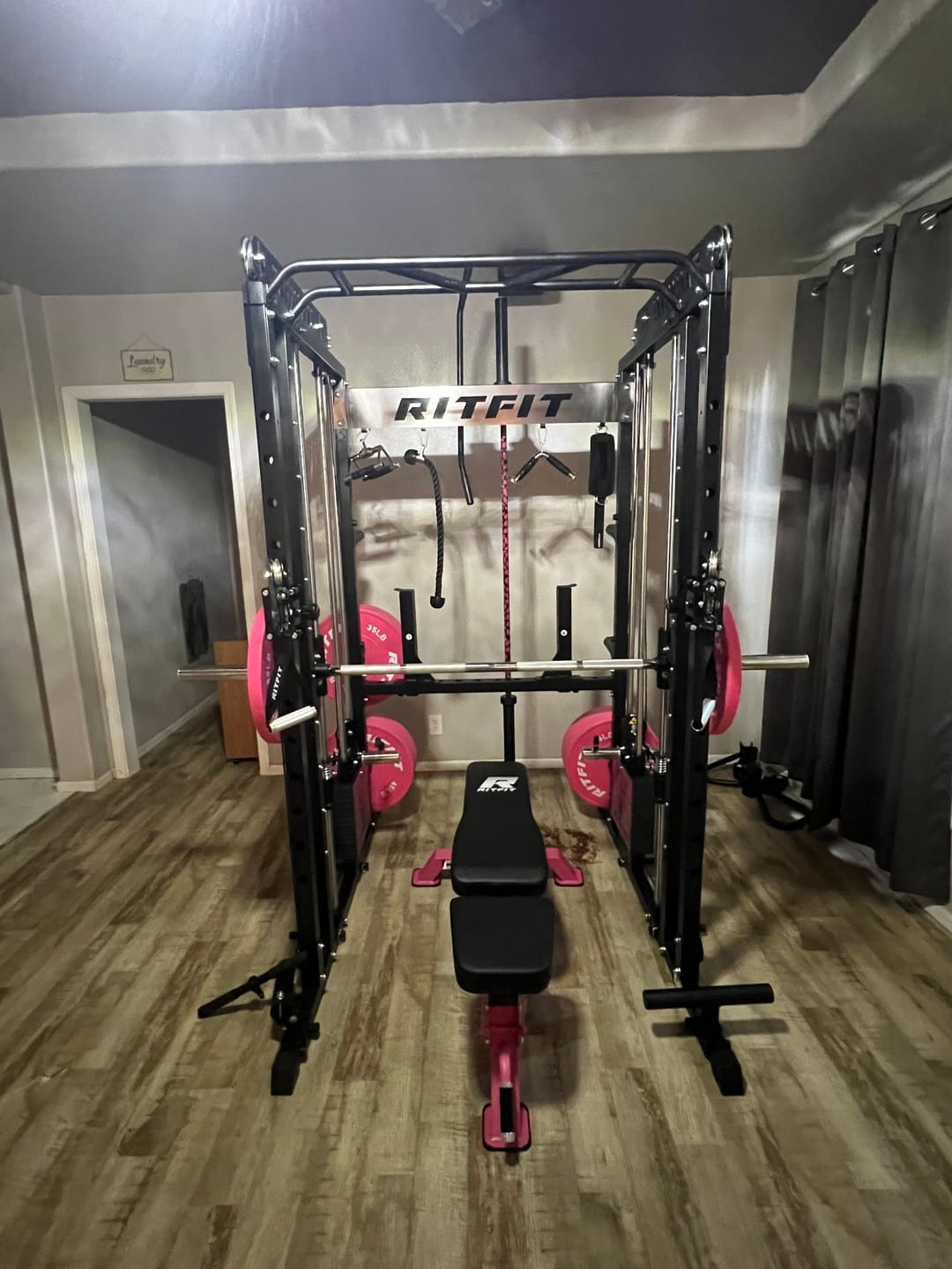 Customer photo review of RitFit Pink M1 PRO Multi-Functional Smith Machine Home Gym Package