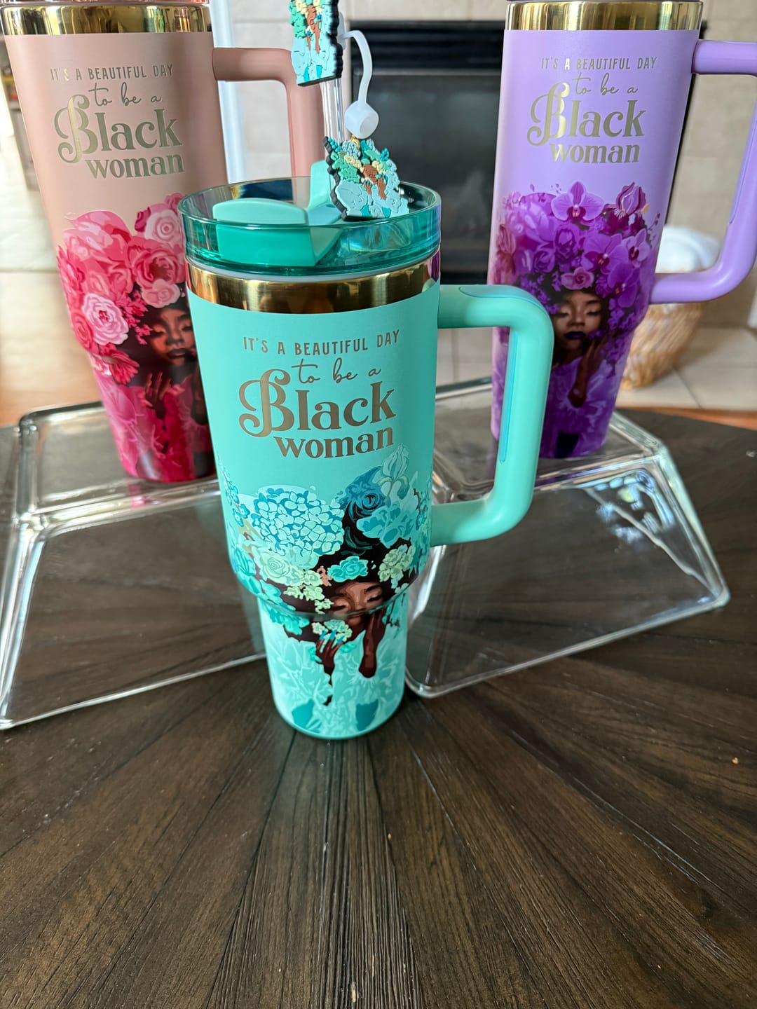 Customer photo review of Tiffany Blue “Royalty Blossomed”  Insulated Tumbler – "It’s a Beautiful Day to be a Black Woman"  | PRE-ORDER SHIPS MAY 1 - MAY 15, 2026
