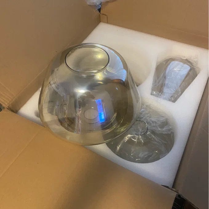 Customer photo review of Modern Minimalist Amber Glass Pendant Light