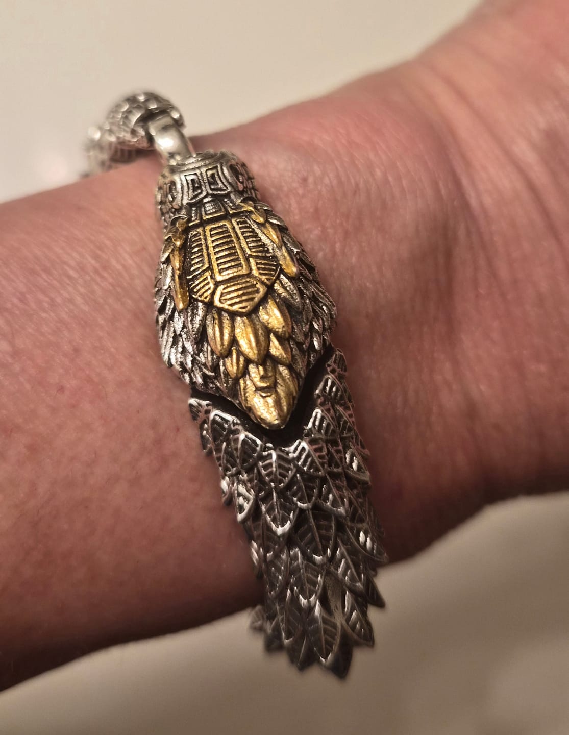 Customer photo review of JÖRMUNGANDR - The World Serpent Bracelet | Handcrafted Stainless Steel Viking Jewelry