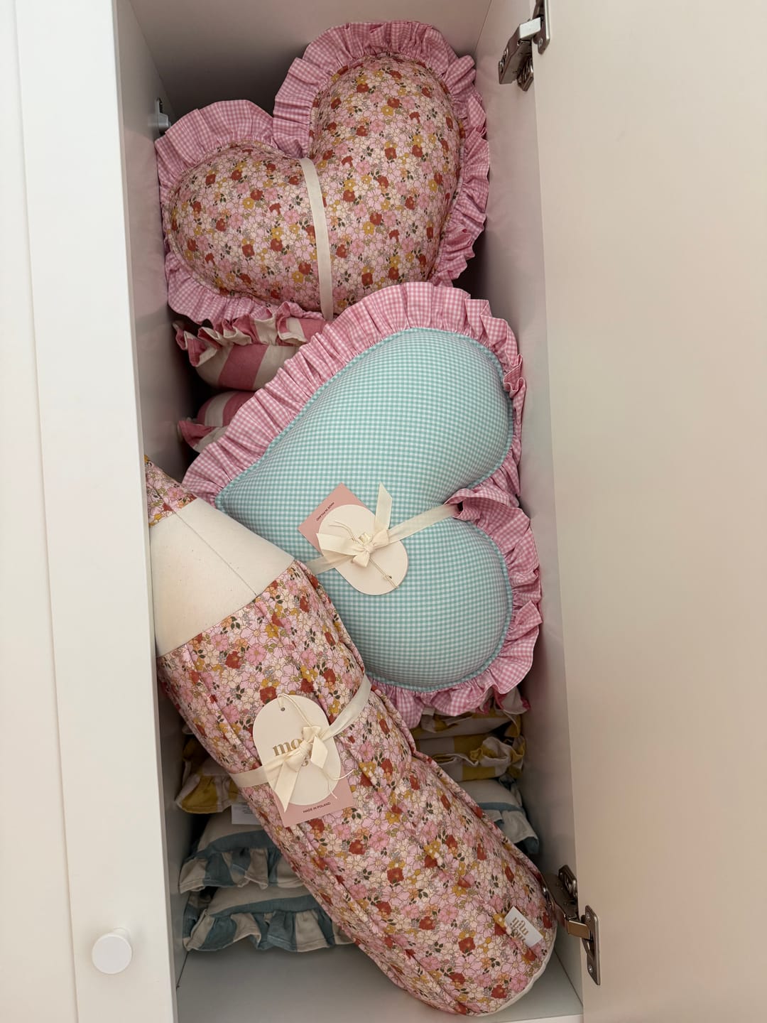 Customer photo review of Double-sided Heart pillow with frill “mint garden"
