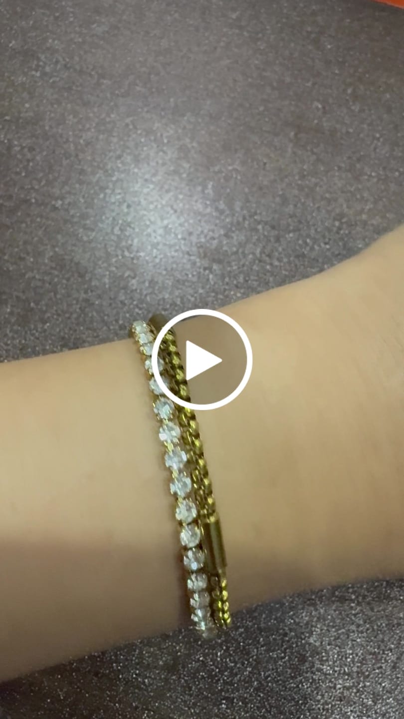 Customer video review of Golden Glamour Layered Bracelet