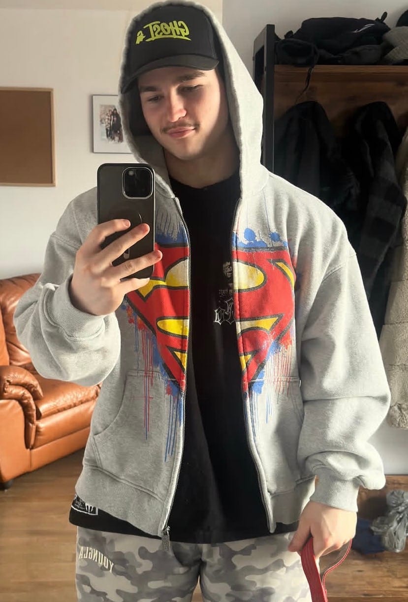 Customer photo review of 5011 - Superman Drip Zip-Ups