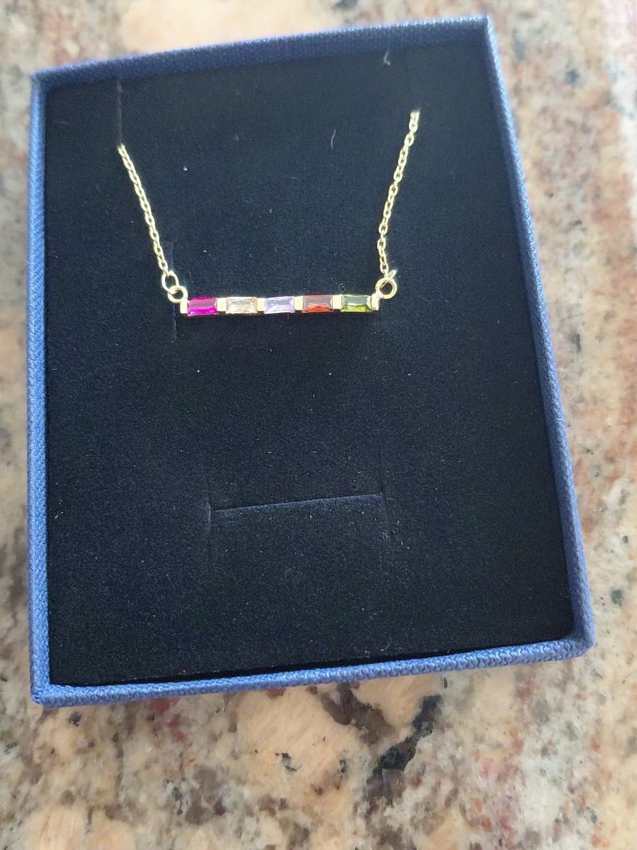 Customer photo review of Custom Family Birthstone Necklace