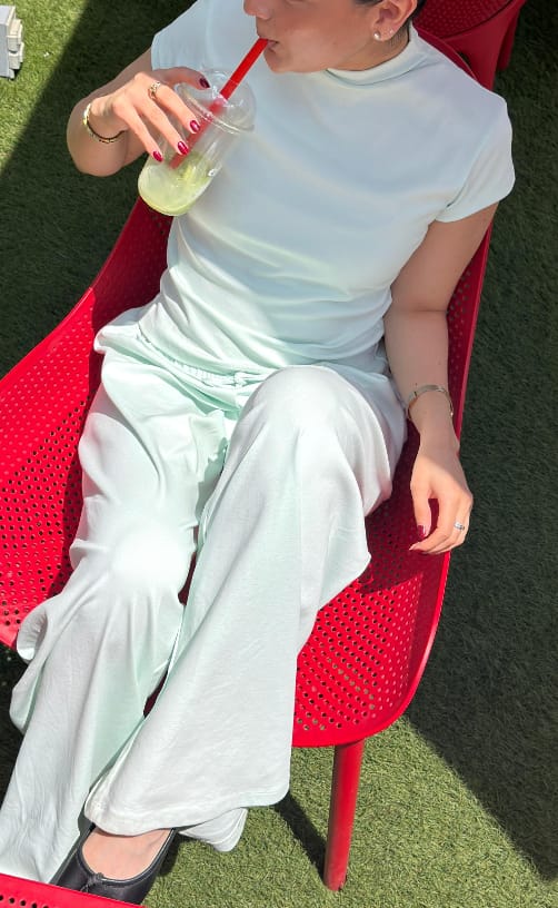 Customer photo review of Top Manga Corta Cotton Loungewear