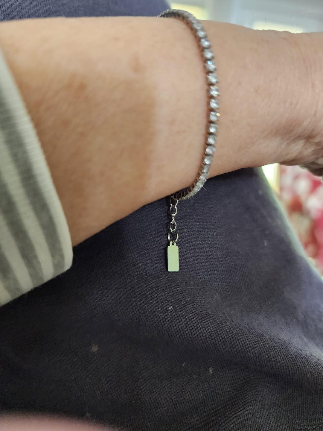 Customer photo review of Minimal Tennis Bracelet