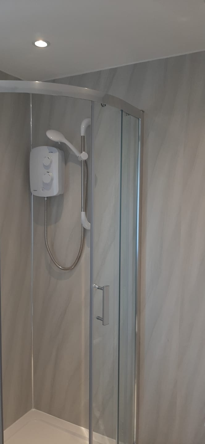 Customer photo review of 10mm Ocean Grey Ultra Matt Shower Panel 1M x 2.4M