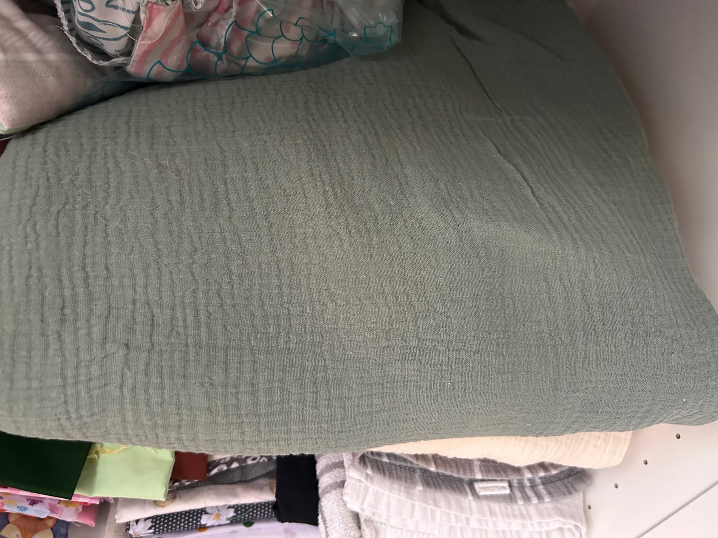 Customer photo review of Special Offer Sage Green Double Gauze Fabric