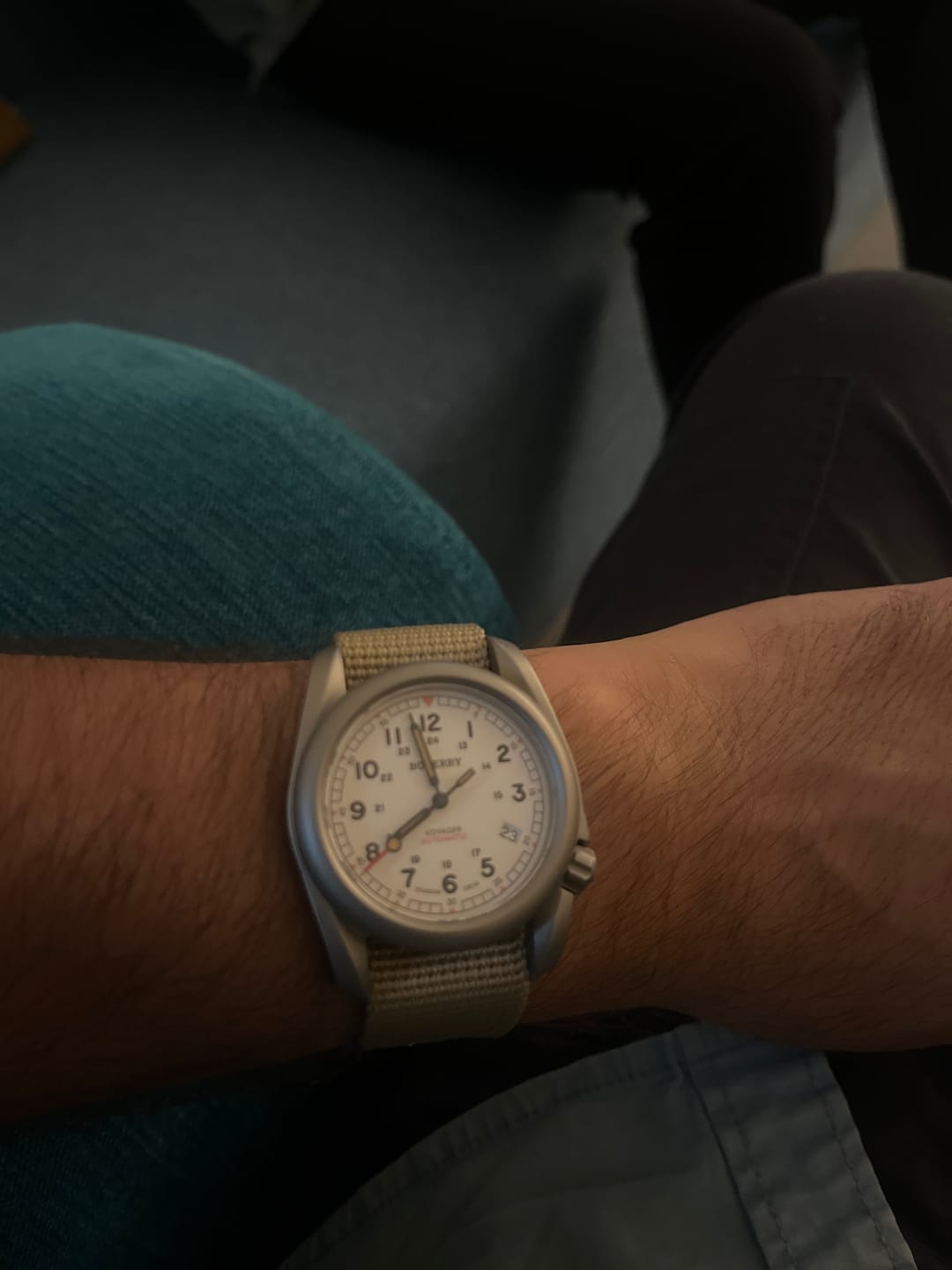 Customer photo review of VOYAGER - 100M Waterproof Titanium Automatic Field Watch | White
